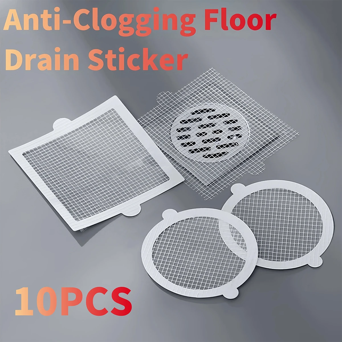 10pcs Disposable Sink Filter Shower Drain Anti-clog Sticker Hair Catcher Filter Floor Drain Cover Kitchen Bathroom Accessories