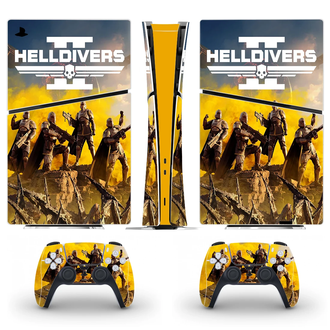 لعبة Helldivers ملصق جلد رقمي رفيع ، غطاء شارة وحدة التحكم ، وحدتين للتحكم ، فينيل ، جديد