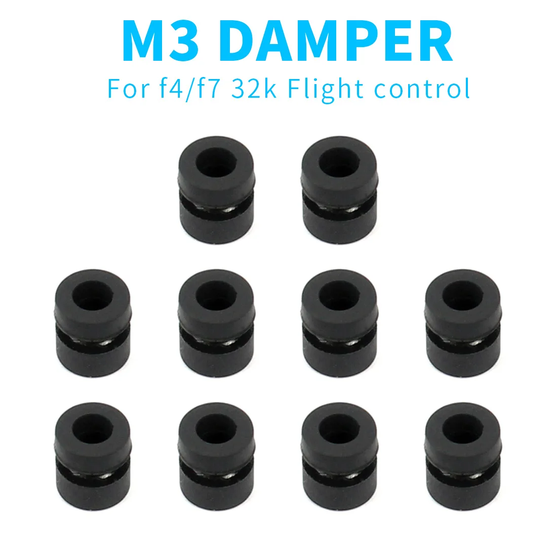 10 Stück M3*6,5MM M2*6 M2 Anti-Vibrations-Unterlegscheiben Gummi-Dämpfungskugeln für Flugsteuerungen RC-Drohnen-Zubehör Schwarze Farbe Optional – Detail 17