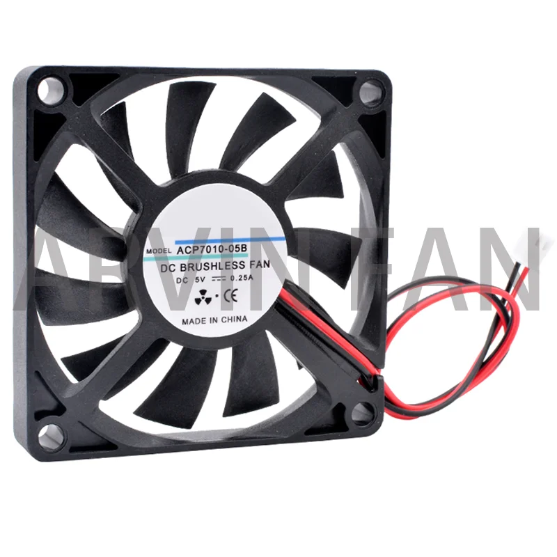 ACP7010 7cm 70mm Fan 70x70x10mm DC5V 12V 24V 2pin 2 Wires For The Cooling Fan Of The Chassis Power Supply Charger Inverter