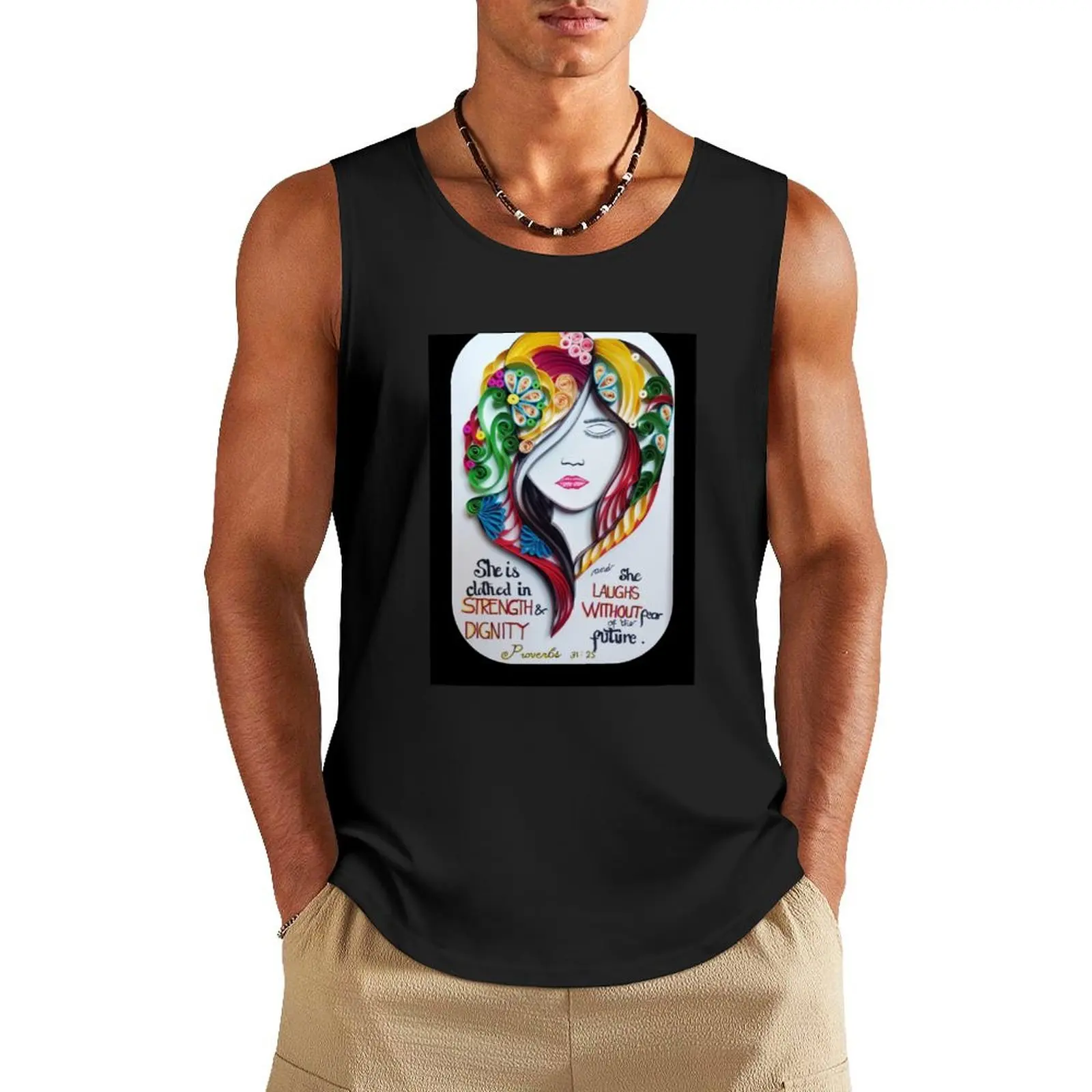 Quilling Woman's Face - empowering women Tank Top anime gym sleeveless jackets