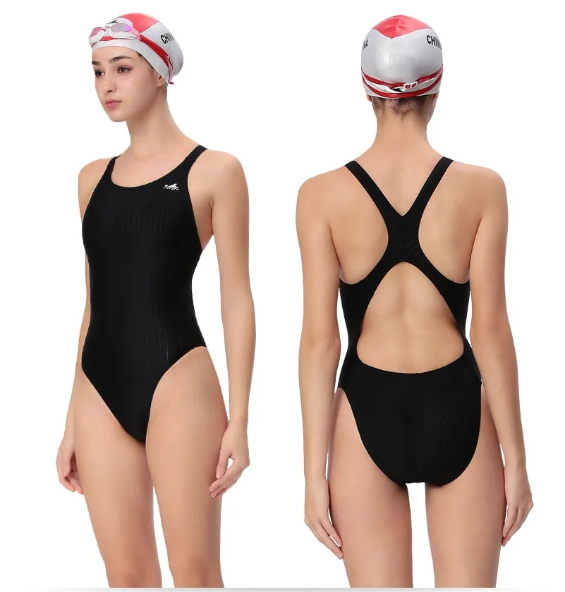 Yingfa 922 Girl Swimwear Training Competition Waterproof Chlorine Resistant Striped One Piece Swimsuit Women Bathing Suits