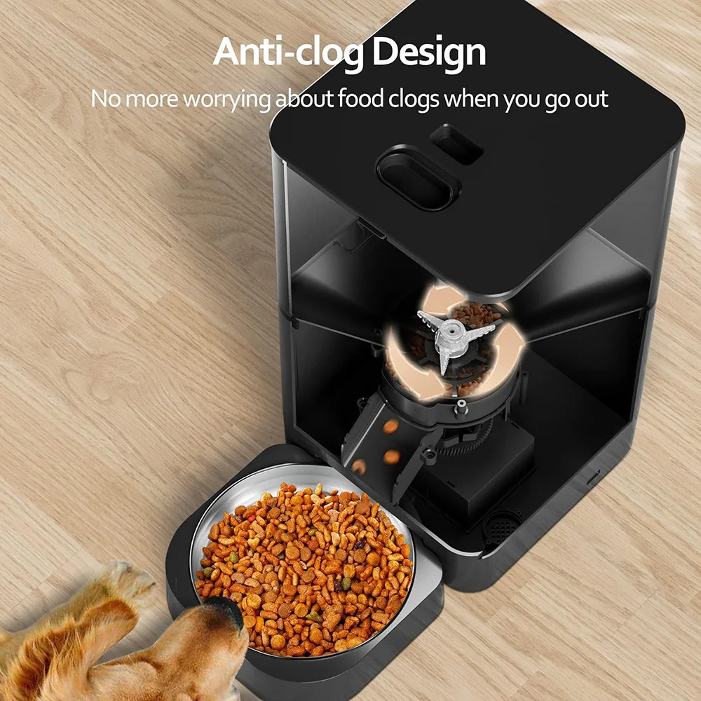 4L Automatic Pet Feeder with WiFi Intelligent Timing Quantitative Cat Food Dispenser Pet Smart Voice Recorder APP Feeder