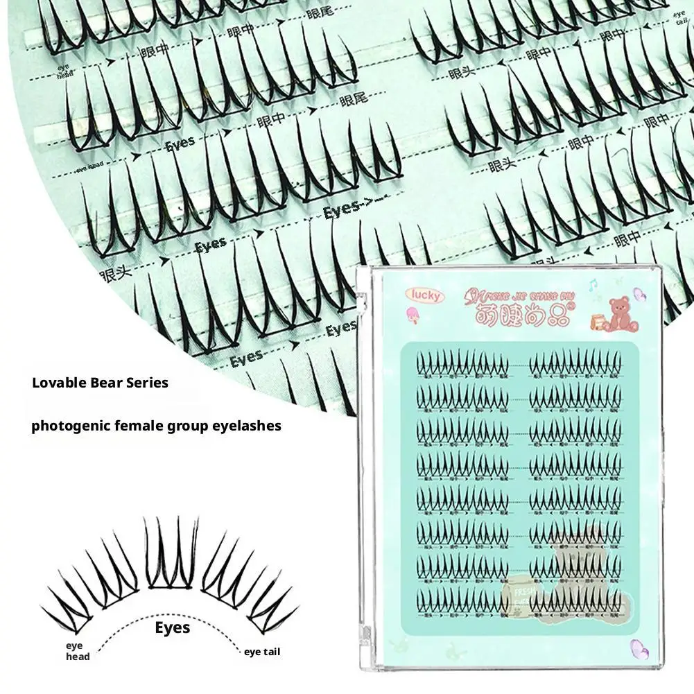 8-row Glue False Eyelashes Segmented Nature Curling Up Light Extension Eyelashes Photogenic Girl Group Beauty Makeup Tool