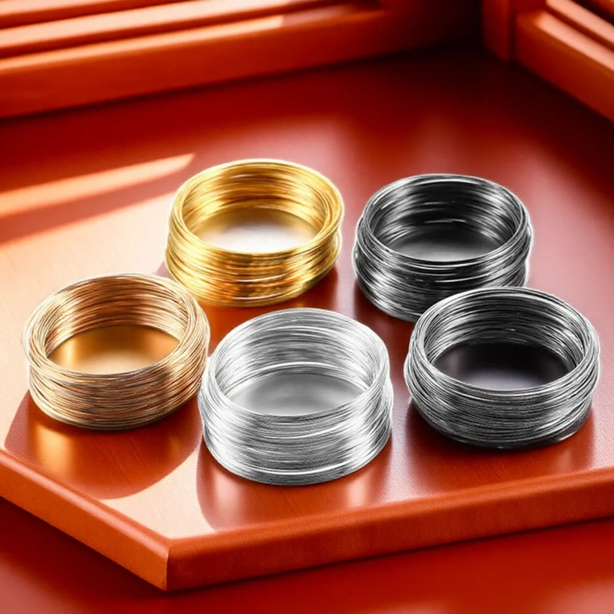 الذاكرة الديكور أسلاك الفولاذ 100 حلقة DIY مجوهرات الإسورة سوار صنع الملحقات الإمدادات