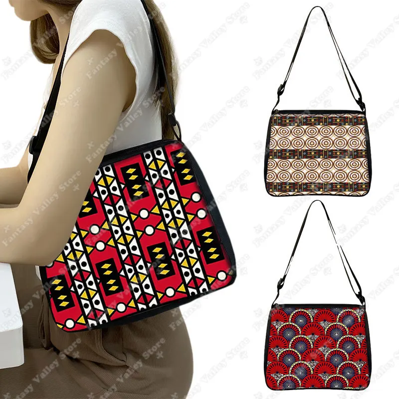 Cute Samakaka Graphic Shoulder Bag Africa Women Handbag Kizomba Samakaka Ankara Storage Tote Bag Ladie Messenger Bags