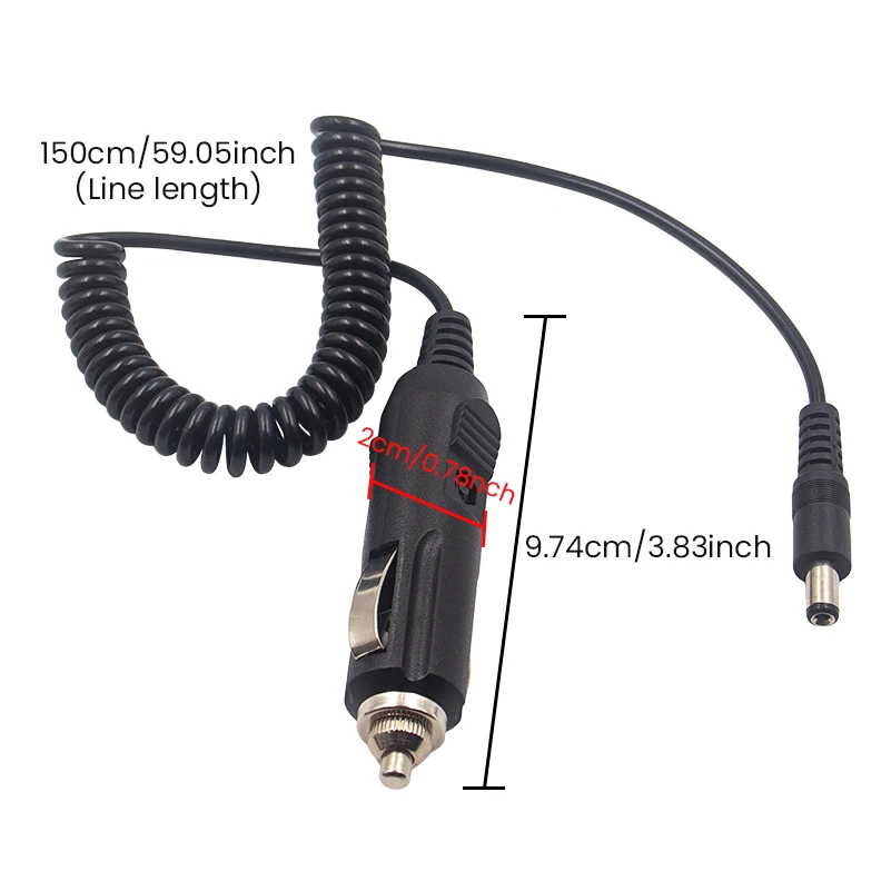 12V Car Charger สาย 5.5 × 2.1 มม.บุหรี่ไฟแช็ก SOCKET Plug Connector Power Charger ADAPTER ปลั๊กสําหรับรถยนต์ 1.5M