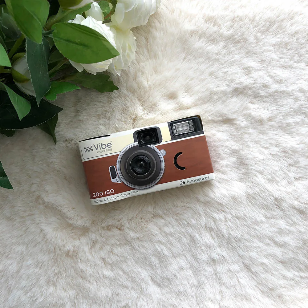 Nueva cámara de película VIBE Retro, 36 hojas, cámara desechable, lente de 32MM con Flash, cámara fotográfica, (negro clásico/rojo retro)