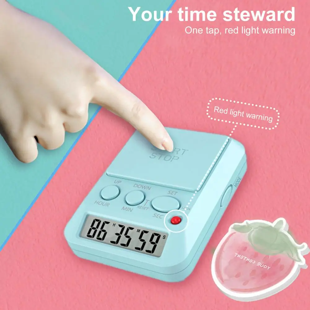 مؤقت إشعار مع مؤقت صفارة خفيفة مع صفارة خفيفة، ساعة مؤقت إلكترونية متعددة الوظائف لدراسة الكسر في صالة الألعاب الرياضية #2