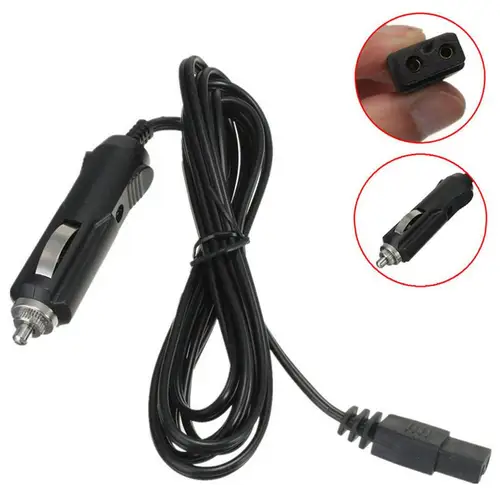 Imagen 2 del producto Cable de plomo de 2m y 12/24V, cargador de 2 pines para refrigerador de coche, Mini nevera, encendedor de cigarrillos