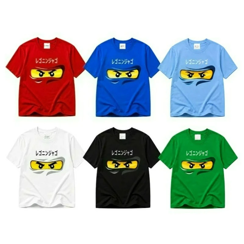 Japanisches High-Street-Ninja-T-Shirt, lässiges Cosplay-Print-Anime-Shinobi-T-Shirt, mehrfarbig, für den Alltag, Harajuku, neu, trendig, Unisex, Boxy-Top