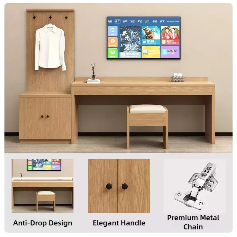 

#Hotel & Guesthouse TV Cabinet Set Apartment & Inn TV Stand With Hanging Board Hotel Storage Cabinet