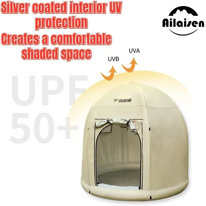 Imagem -02 - Barraca Insuflável para a Pessoas Ultraleve Impermeável Abrigo de Acampamento ao ar Livre Dobrável Automática Anti-mosquito Verão
