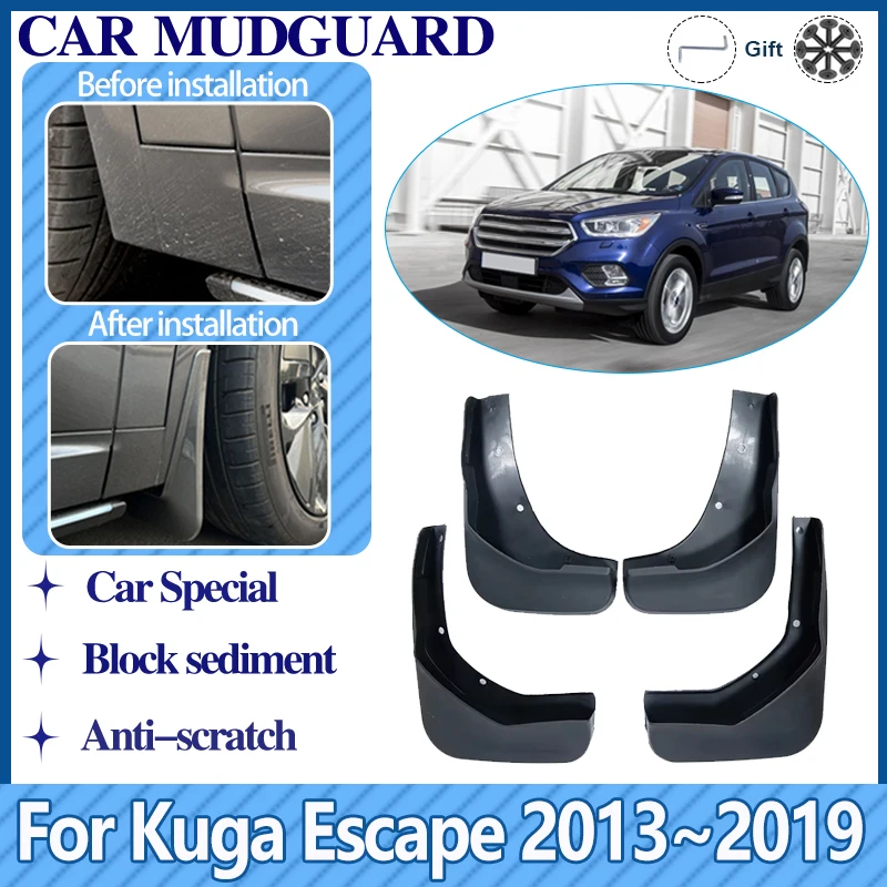 Mudguard For Ford Kuga Escape 2 2013~2019 C520 Anti-splash Mud Flaps Splash Wheel Guards Fender Front Auto Accessories Mudflaps