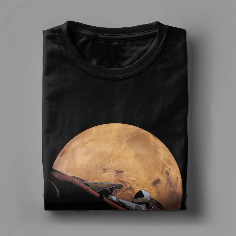 Occupy Mars T Shirt Spacex Starman T-Shirt Men Elon Musk Falcon Heavy 9 Short Sleeve Novelty Tees Crewneck 100% Cotton Clothes