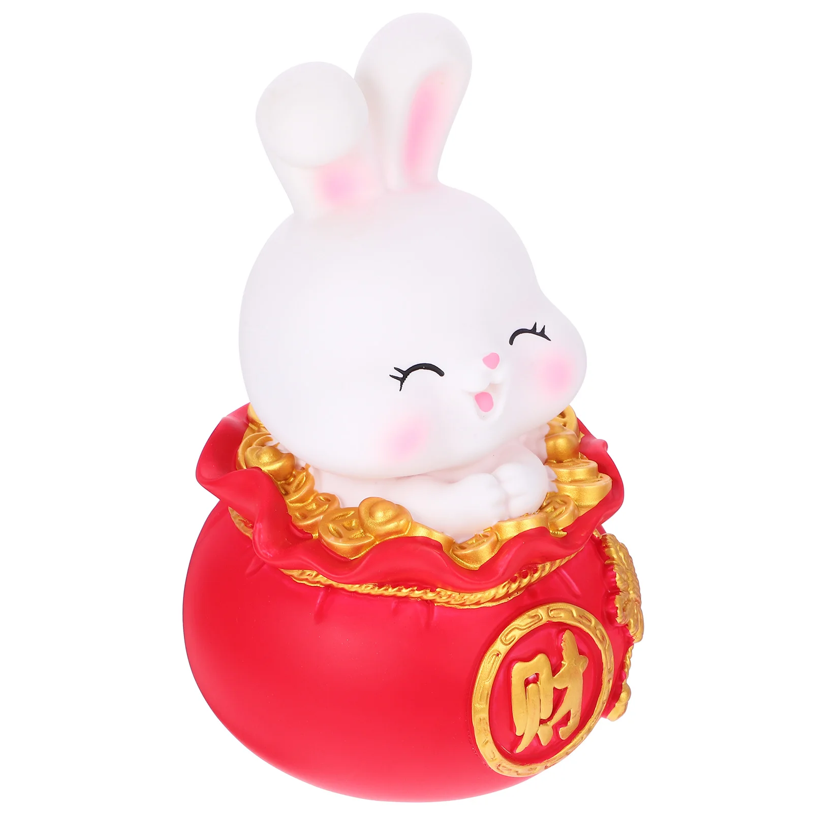 

Piggy Bank Money Jar Decorate Desktop Ornament Coin Container Vinyl Cartoon Bunny Child