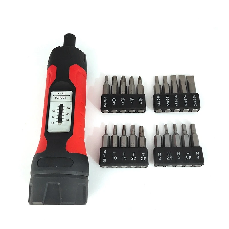 Adjustable Manual Torque Screwdriver Set Kit Windows Torque Screwdriver With 20 Screwdriver Bits Set