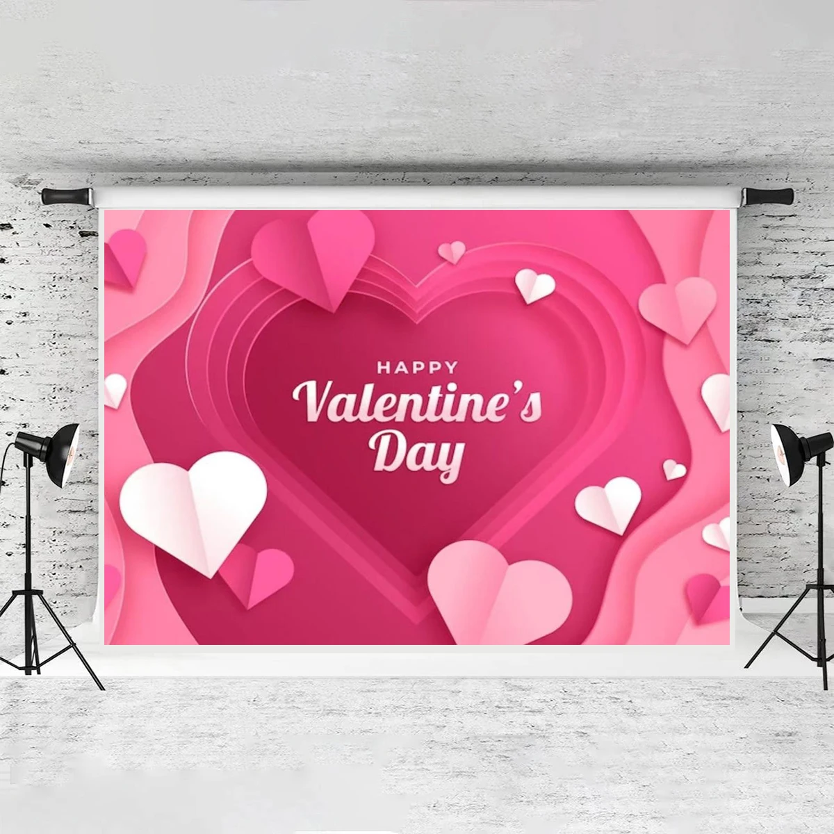 Heart Shape Light Photography Valentine's Day Backdrop Wedding Anniversary Engagement Shopping Mall Decorations Welcome Banner