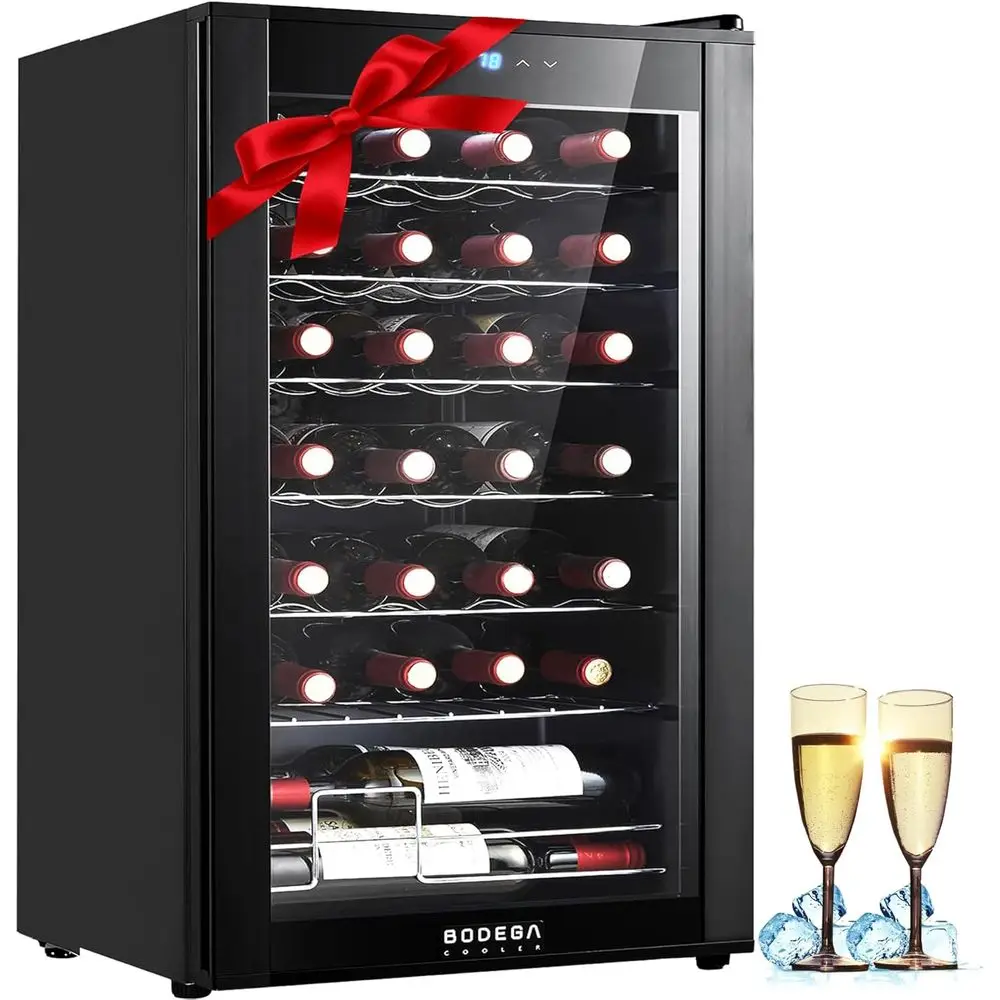 

Compact 28-Bottle Wine Cooler with Digital Temp Control and Double Glass Door Customized