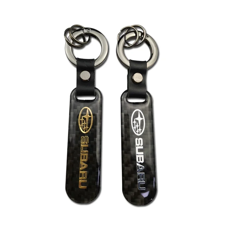 Carbon Fiber Car Key Chains Auto Logo Keychain Key Ring for Subaru Forester Impreza Tribeca WRX BRZ DRL XV STI Outback Legacy