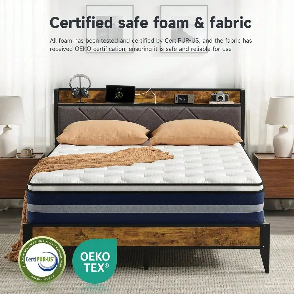 10 12 Inch Hybrid Mattress, Durable Pocket Spring Gel Foam Bed In A Box, Easy Setup Pressure Relief Mattress, Twin Full Size Su view 4