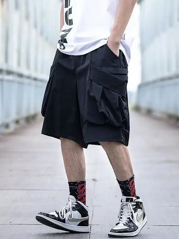 

Waterproof Workwear orts Men's Summer Thin Loose American Casual Five-Quarter Pants Youthful Vitali Ox Cloth Polyeste...