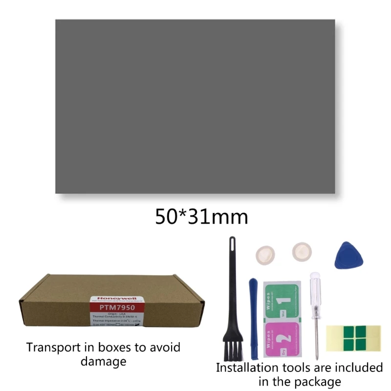 PTM7950 Thermal Silicone Grease Pad,Notebook Computer CPU GPU Phase-change Heat Conduction Silicone Paste Gasket