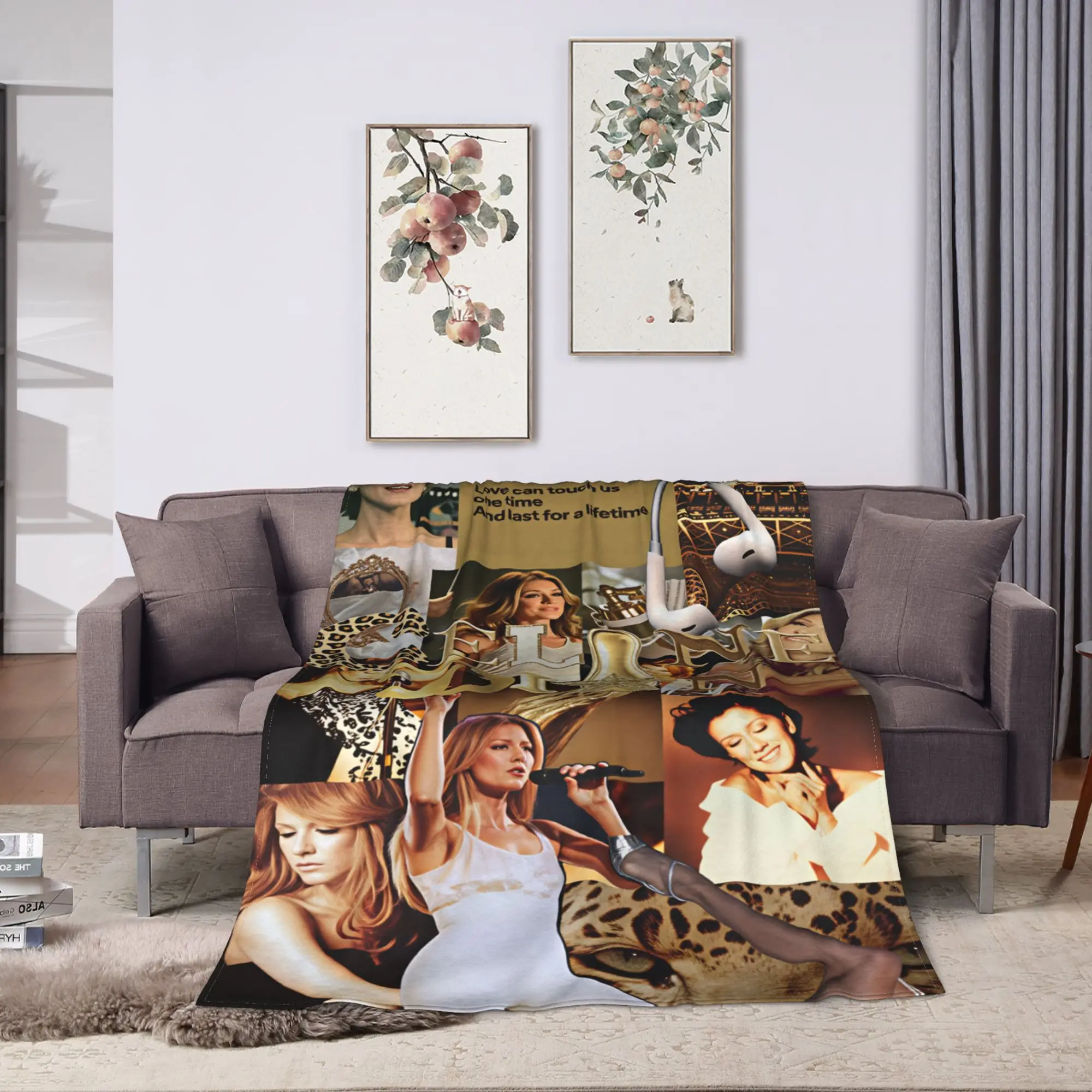 Celines Dions Paris 2026 Flannel Blanket  Soft Durable Throw Blanket for Couch Chair Decorative Graphic Bedspread Sofa Bed Cover