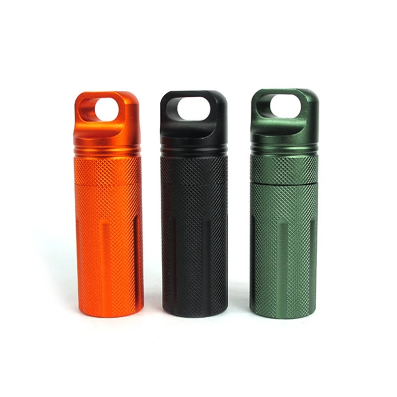 

Outdoor Aluminum Alloy Airtight Pill Container Bottle Portable Outdoor EDC Single Chamber Capsule Holder Waterproof Multitool