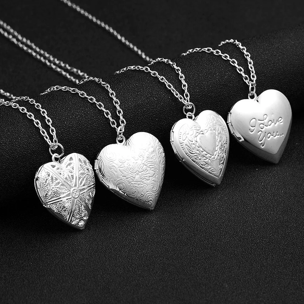 

Photo Frame Pendant Necklace Heart for Women Charm Custom Heart-shaped Jewelry Gift