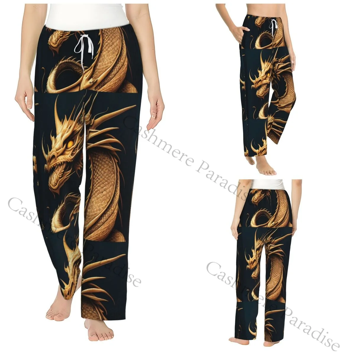 

Dragon Snapback Women Sleep Pants Warm Flannel Lounge Pants for Winter Nights