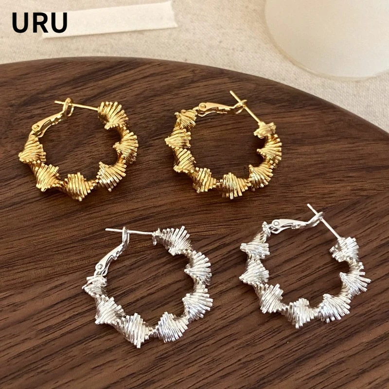 

Fashion Jewelry Hot Selling Geometric irregular metal earrings 2025 Trend New Accessories For Women Female Gifts Dropshipping