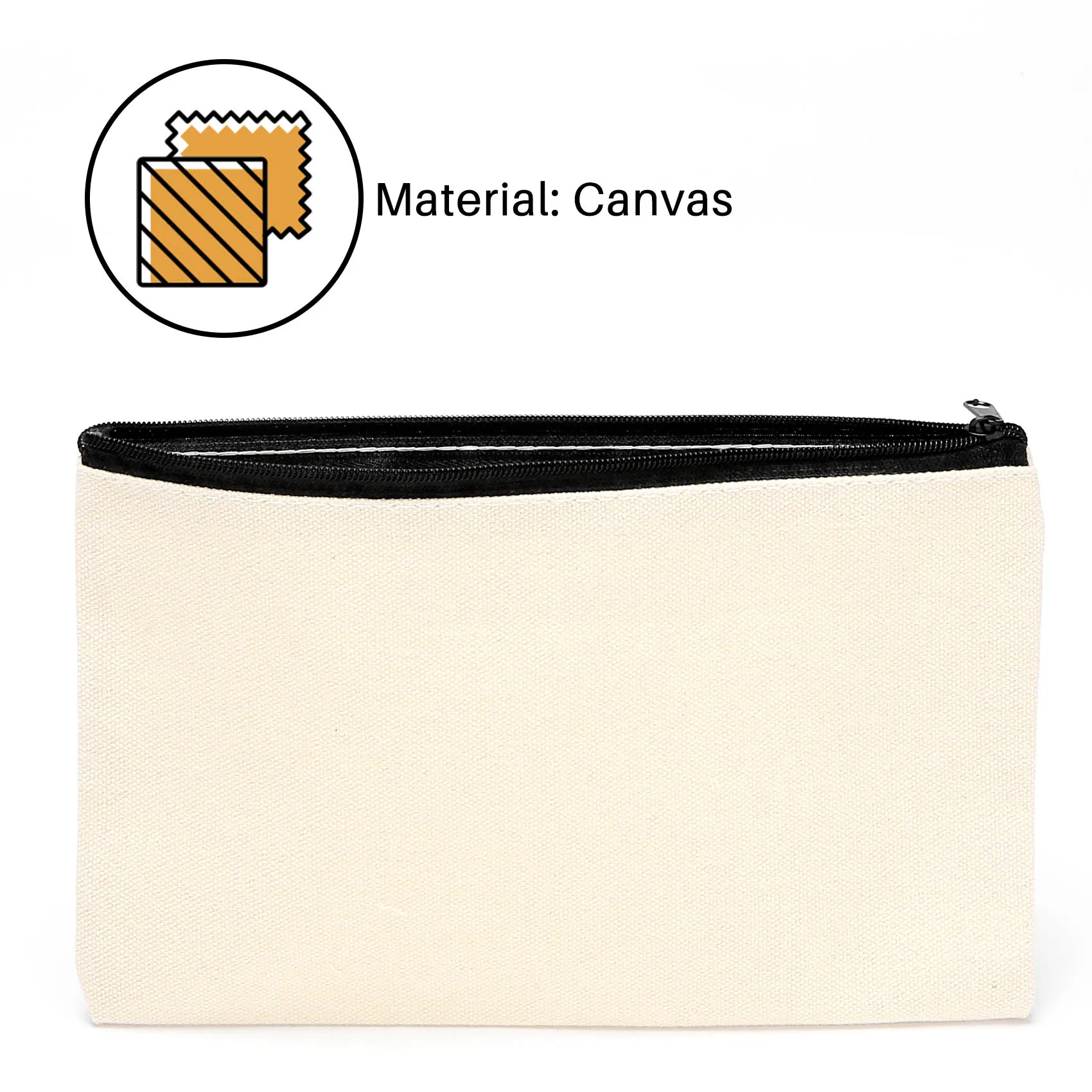 Bolsas de lona con cremallera para maquillaje, estuche de lápices en blanco para manualidades, bolsa de cosméticos para viaje, Escuela artesanal, 10 piezas