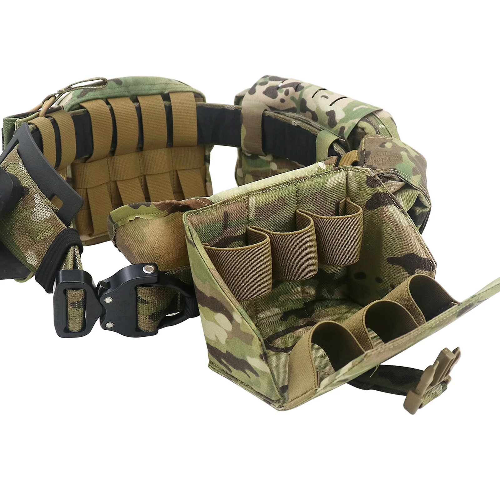 Tactical MOLLE 40mm Flash Smoke Grenade Carrying Pouch 6-Cell Large-capacity Belt-mounted Accessory Pouch Gear Attachment Pouch