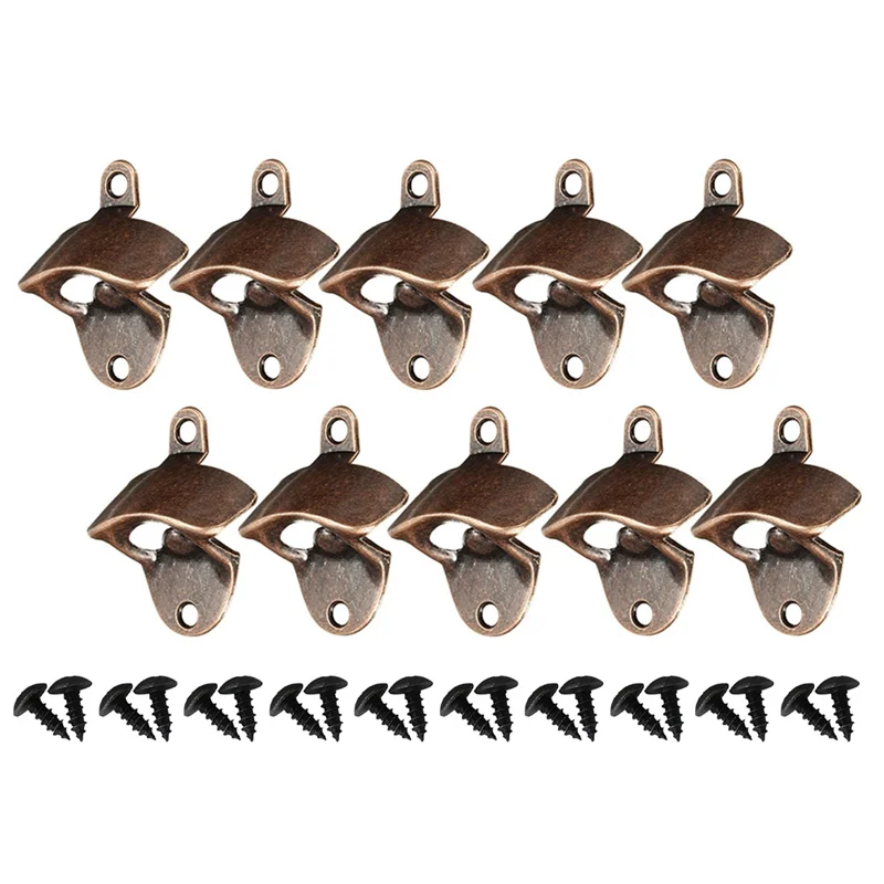 

【Limited Offer】Wine Beer Bottle Opener 10PCS Vintage Heavy Duty Wall Mounted Soda For Kitchen Party