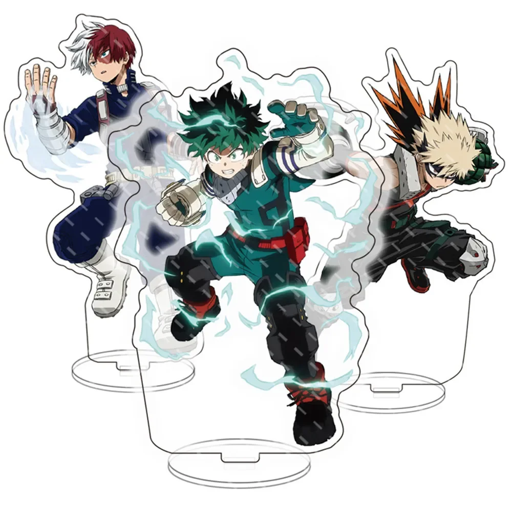 Soporte acrílico de Anime My Hero Academia, modelo Midoriya Izuku Bakugou Katsuki Todoroki Shoto, decoración de escritorio de pie, juguete para coleccionar