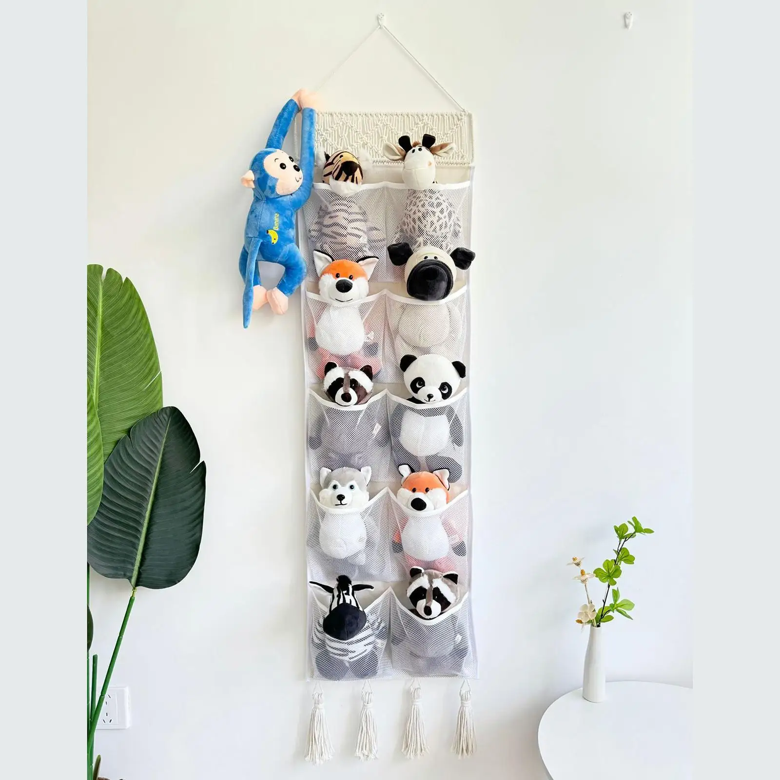 Wall Mount Rack Holder Underwear Socks Bag Door Storage Organizer Hanging Shelf Bag for Dorm Room Diaper Nursery Playroom