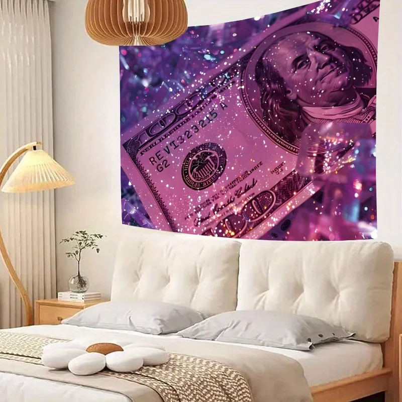 VIKAMA حالمة الأرجواني والوردي الدولار نسيج بريق غرفة المعيشة ميزة جدار الموسيقى استوديو ديكور غرفة المنزل العصرية