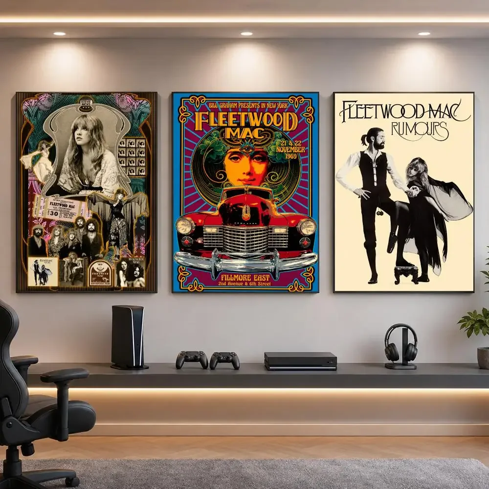 Band F-Fleetwood Mac Classic Rock Poster HD Removable Wall Art Gift Bedroom Lounge Dorm Office Gaming Cafe Bars
