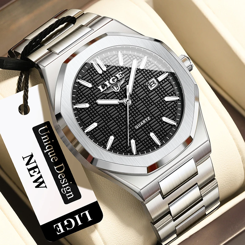 

Новые деловые часы LIGE, модные мужские часы в стиле милитари, спортивные мужские кварцевые наручные часы, водонепроницаемые светящиеся часы с автоматической датой для мужчин