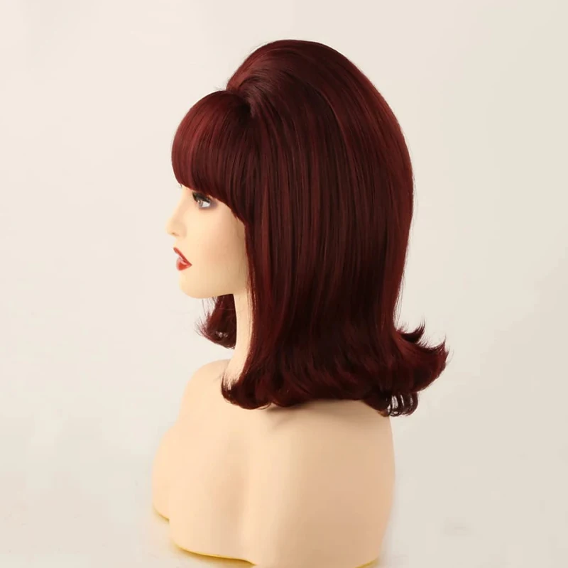 HAIRJOY Kunsthaar Damen Flip Perücken 70er Pinup Perücken 60er Retro Beehive Stil Vintage Look Halloween Kostüm Perücke – Detail 9