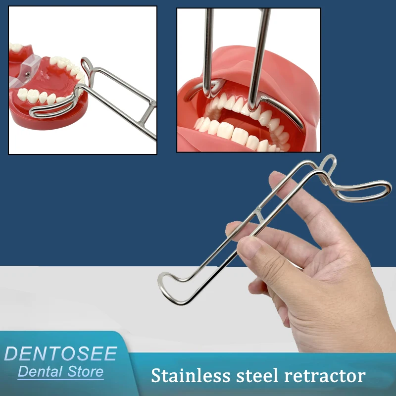 

Стоматологический двуглавый ретрактор из нержавеющей стали, стоматологический ретрактор для рта, расширяющий губ для внутриротовой щеки, верхняя нижняя хирургия губ