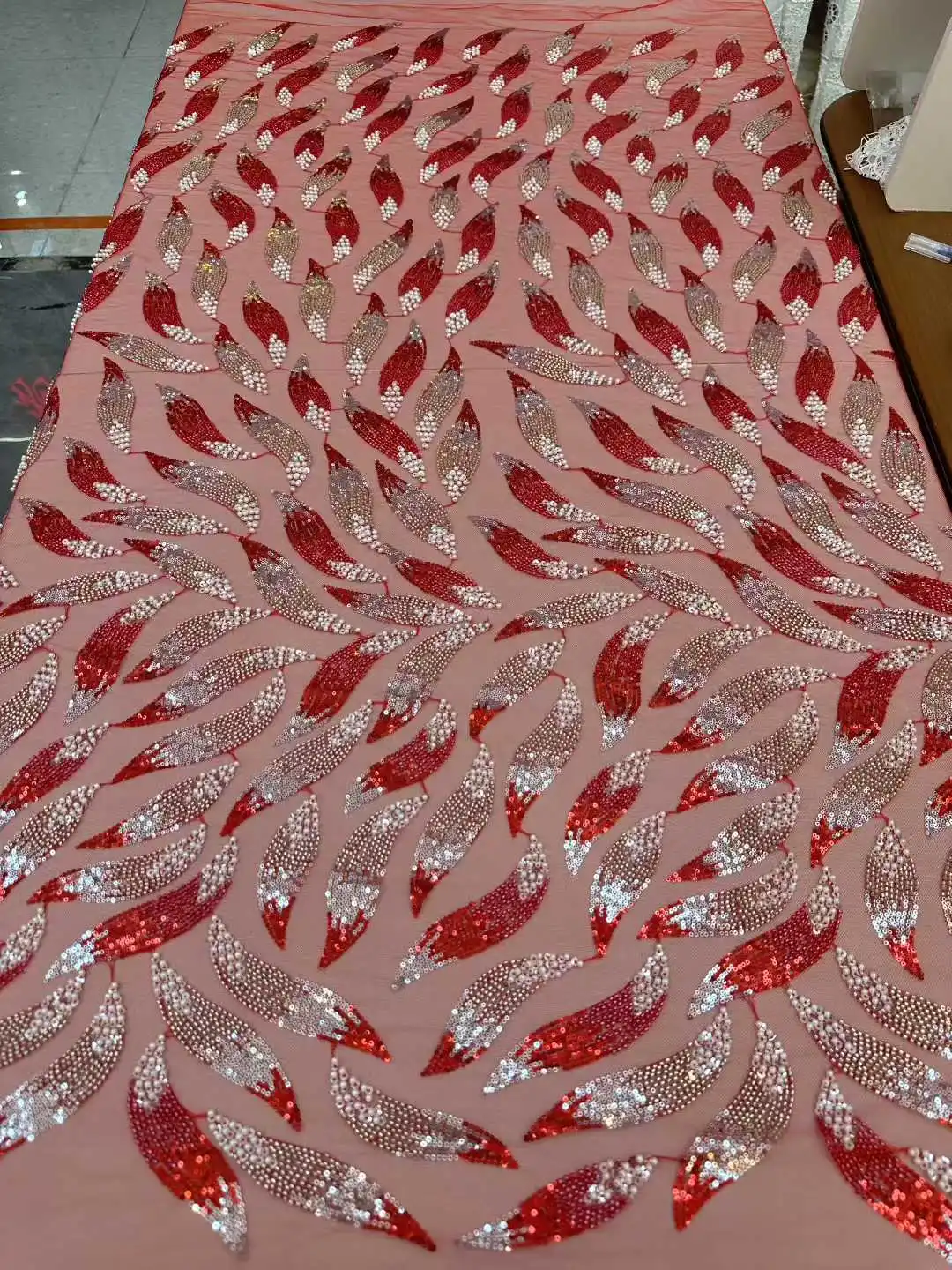 Tela de encaje con cuentas de lentejuelas africanas de lujo 2025, alta calidad para novio, boda nigeriana, bordado nupcial, costura de tul francés SZ1535