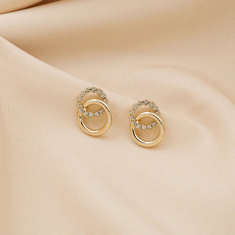 Delicate Rhinestone Hoop Earrings2022New Trendy South Korea Graceful Online Influencer High-Grade Earrings for French Ear Studs