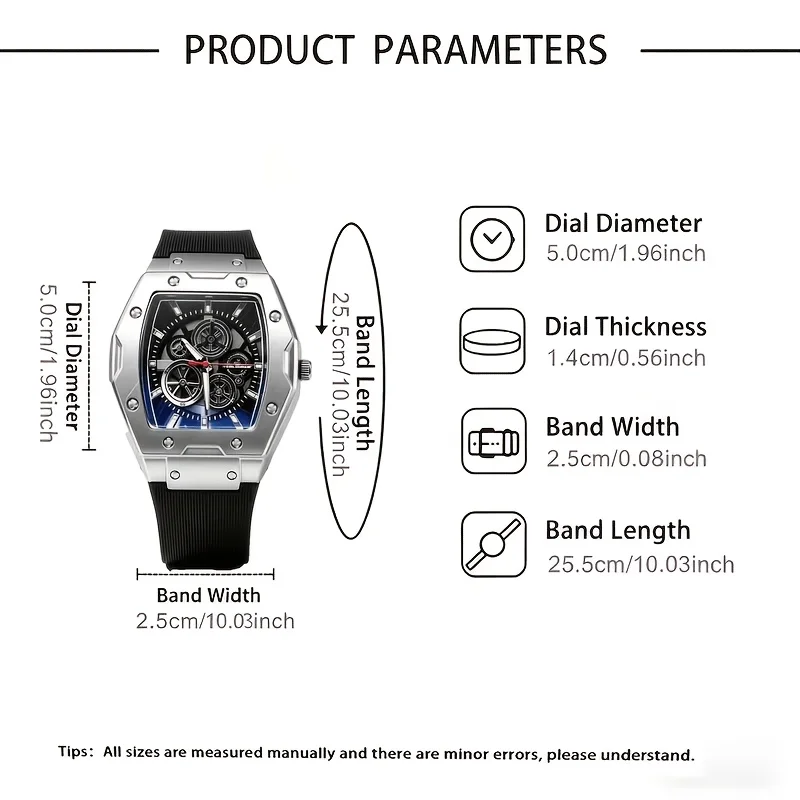 Luxury Gift Set for Men: Stainless Steel Quartz Watch with Calendar, Silver Arrow Necklace, Bracelet and Ring view 6