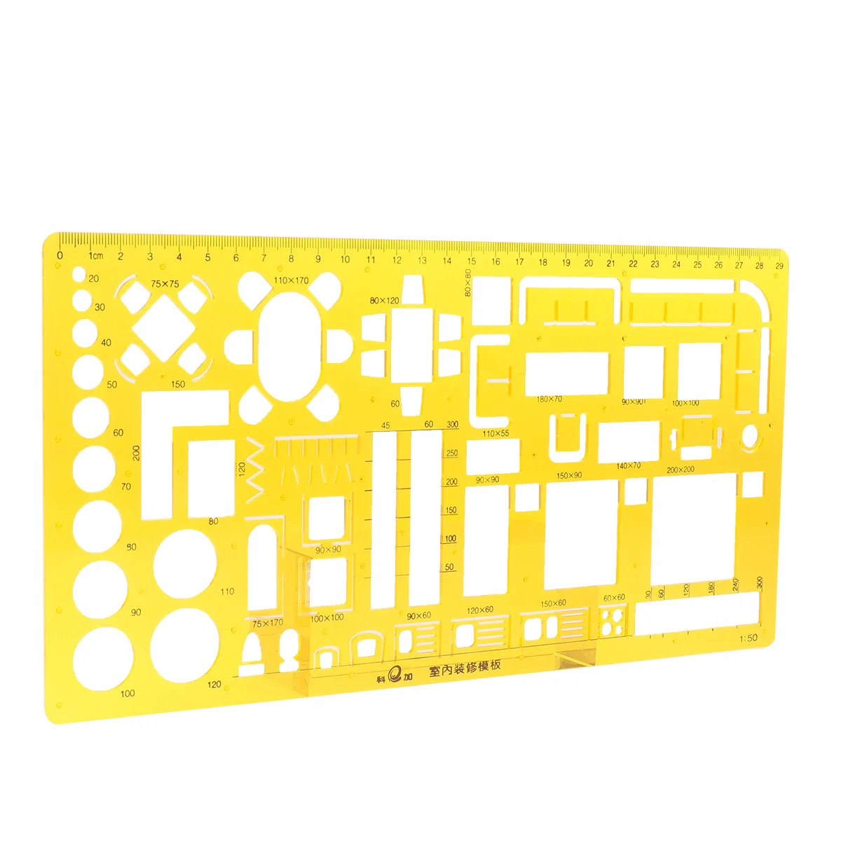 Curved Ruler Measuring Tool Transparent Clear Scale Pattern Multi-Functional Drawing Template For School Office