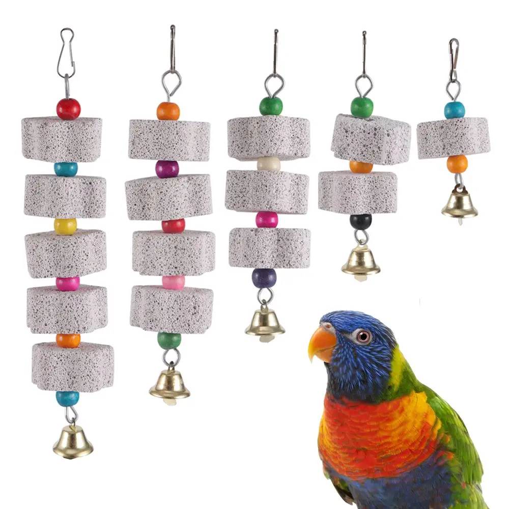 Playing Tearing Pet Supplies Chewing Mineral Parrot Grinding Stone Hanging Block Bird Chew Toy