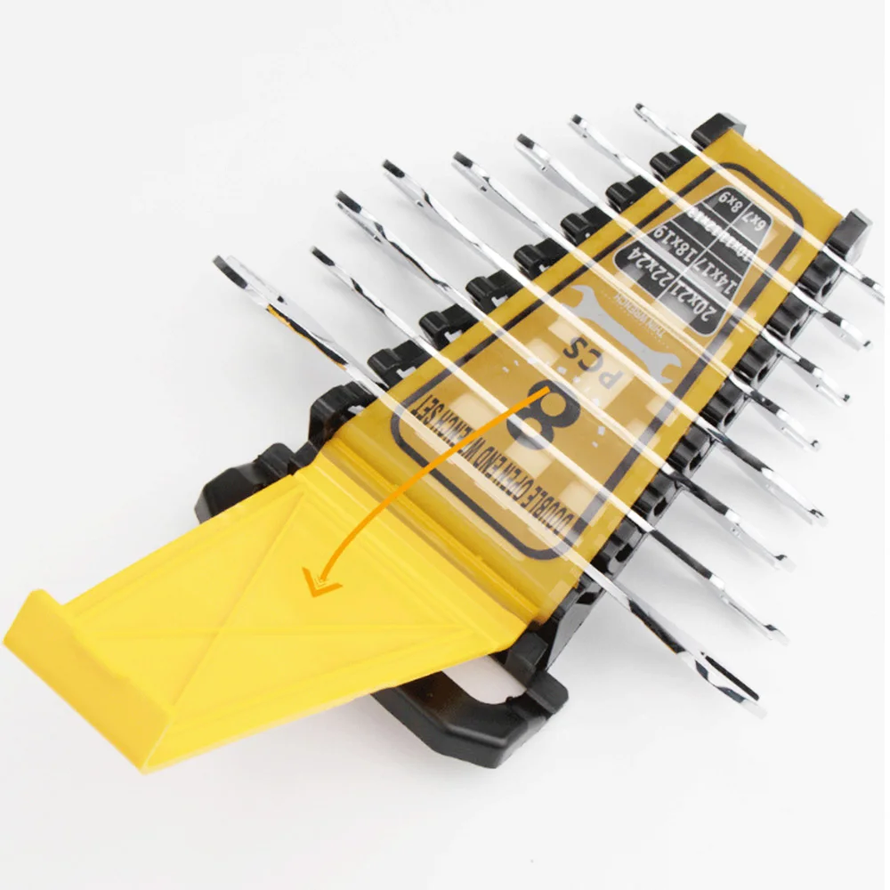 8pcs Ultra-thin Open End Wrench Double-ended Universal Wrench Set for Automobile Motorcycle Machinery Repair Hand Tools 6-22mm
