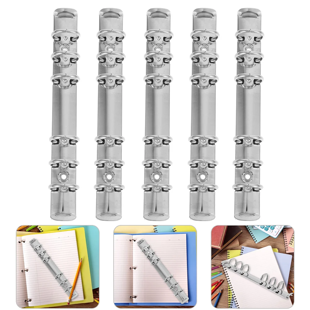 

5 Pcs Binder Notebook Segmented Binders Binding Spine Combs 6 Ring Mechanical DIY Accessories Inserts