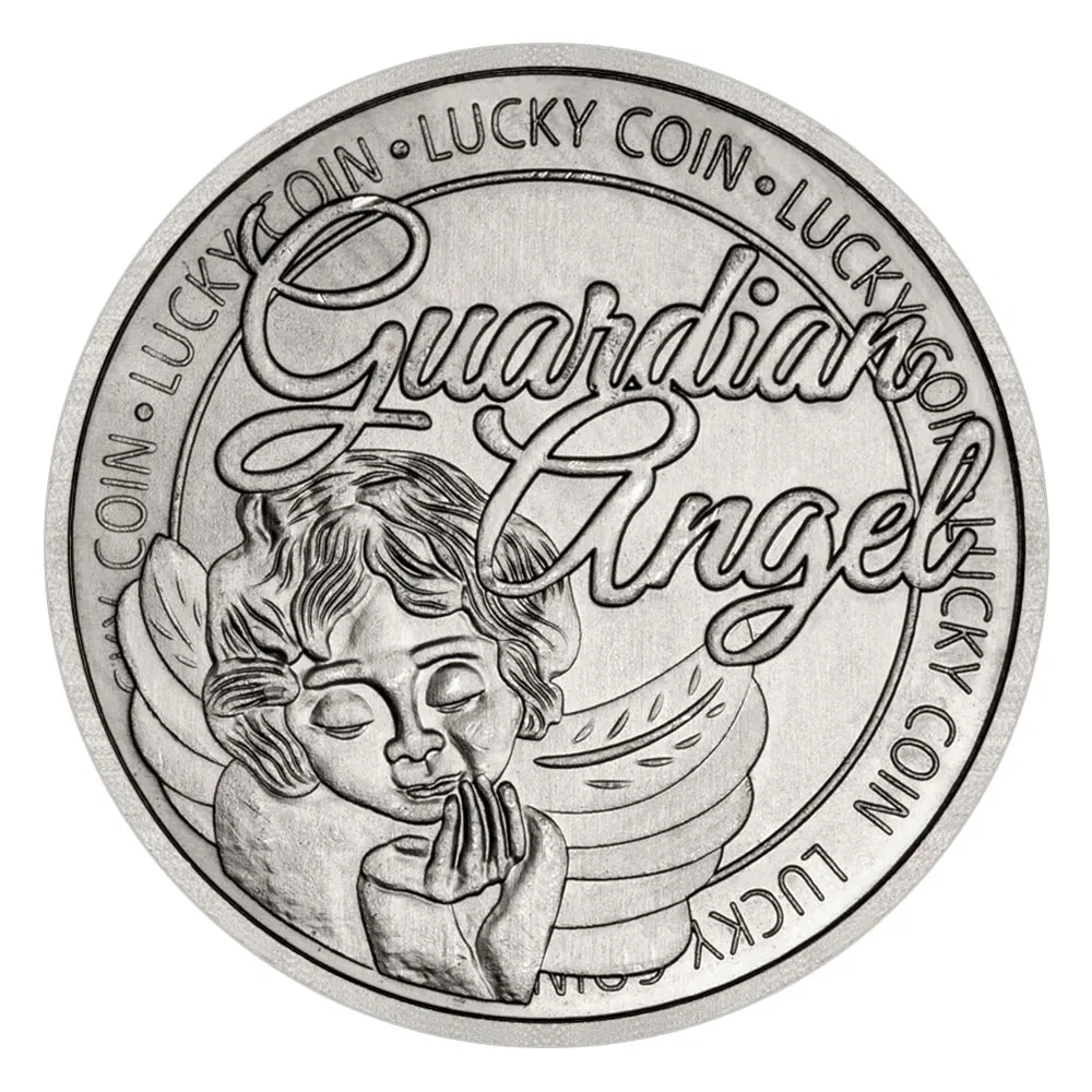 ملاك حارس لمشاهدةك وحمايةك عملة محظوظة قابلة للجمع مطلية بالنحاس عملات تذكارية لتزيين المنزل #3